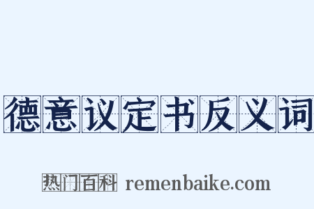 德意议定书反义词是什么意思的图片